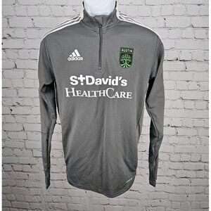 Adidas Austin FC Grey St Davids Practice Warmup Jersey 1/4 Zip Pullover Top S